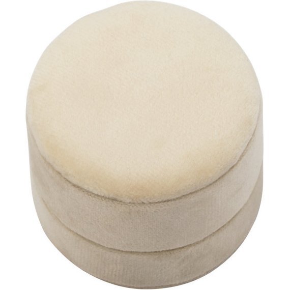 Ivory Velvet Round Plush Double Ring Box Proposal Anniversary Eva Collection