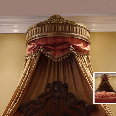 Elegant Gold Handcrafted Bed Crown - Real Wood - Canopy - Teester