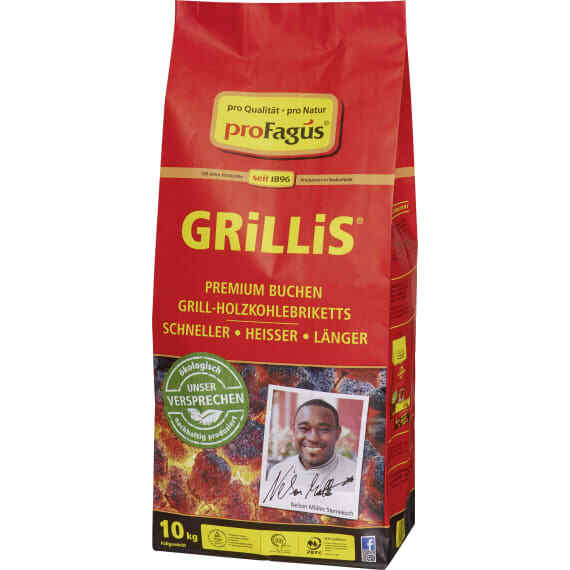 proFagus Premium Grillbriketts GRiLLiS 10 kg BBQ Briketts