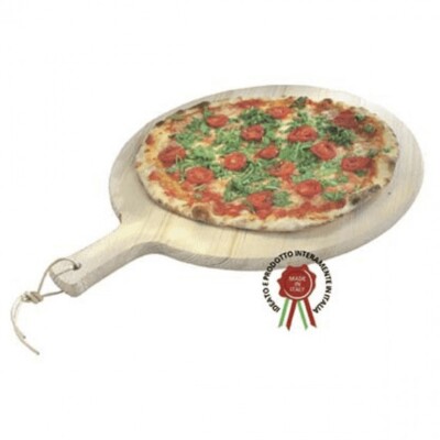 TAGLIERE ROTONDO TONDO Ø 34 cm IN LEGNO MASSELLO CON MANICO MADE IN ITALY