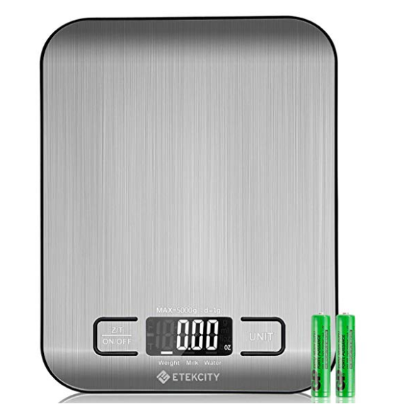 Etekcity Digital multifunction Kitchen Food Scale Stainless Steel Silver 11lbs