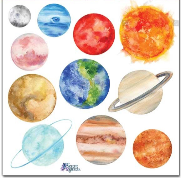 Violette Stickers  Solar System Planets Crafts Planner Supply Crafts