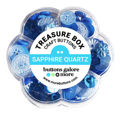 Buttons Galore Treasure Box Designer Buttons for Craft & Sewing Sapphire Quartz