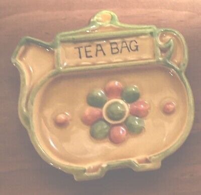 Tea Bag Holder   2 Vtg Tea Bag Holders 