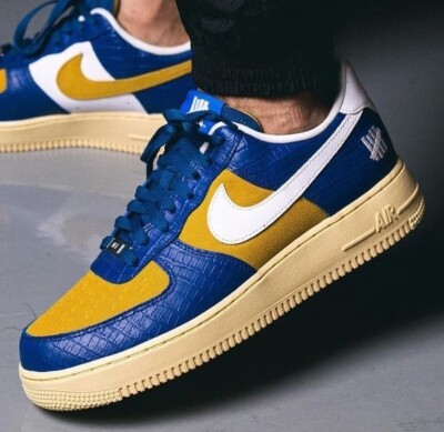 UNDEFEATED x Nike Air Force 1 Low  5 On It  Blue Yellow Croc - Men s Size 9.5