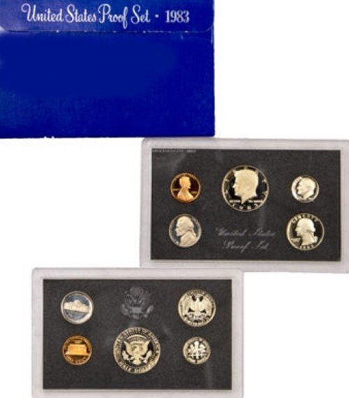 1983 U.S. PROOF SET - MIRROR SHINE (OGP) 5 coins 