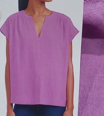 New Splendid Ladies' Linen Blend Top Pullover V Neck Tee Shirt Size XL NWT