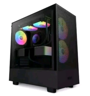 NZXT - H5 Flow RGB ATX Mid-Tower Case with RGB Fans - Black. New-Factory Sealed 