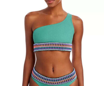 Peixoto Zoni Asymmetric Contrast Trim Bikini Top MSRP $80