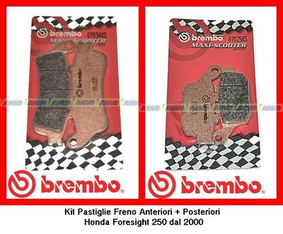 07034XS + 07029XS Kit Pasticche Freno Brembo Ant+Post Honda Foresight 250 2000>