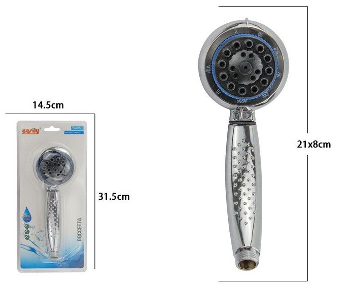 Bagno Doccetta Doccino Soffione Doccia Cornetta Rotondo Moderno 69089 dfh