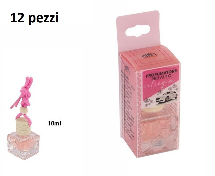 Set 12 Pezzi Boccetta Profumatore Profumo Deodorante Auto Fragranza Ciliegia dfh