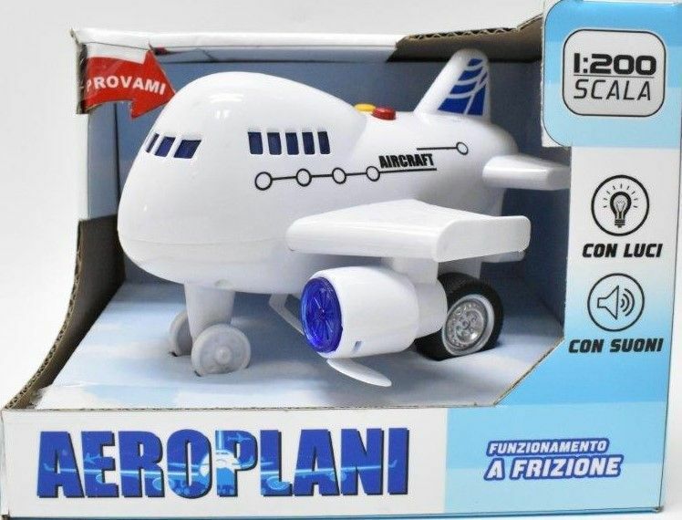Aeroplano Con Funzionamento A Frizione Luci Suoni Gioco Giocattolo Bambini sar