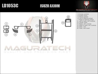 Dash Trim Kit for ISUZU AXIOM 02 03 04 carbon fiber wood aluminum