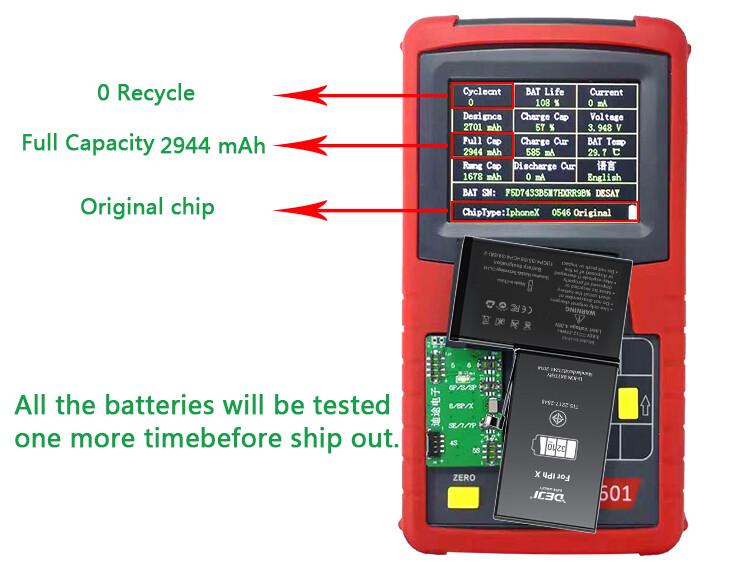 OEM Replacement Internal Battery & Tool for iPhone 12 11 Pro Max X 6/6s/7/8 Plus