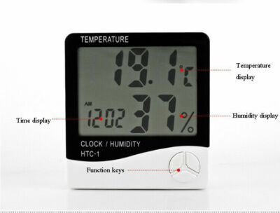 Digital LCD Temperature Hygrometers Hygrometer Alarm Clock Weather Station