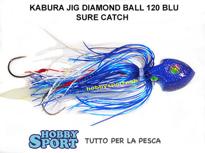KABURA JIG SURE CATCH DIAMOND BALL 80 GR BLUE PESCA BARCA DENTICE CERNIA