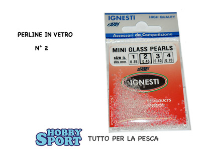 PERLINE FORATE IN VETRO MISURA 2  FORO 0,45 mm IGNESTI x SURFCASTING