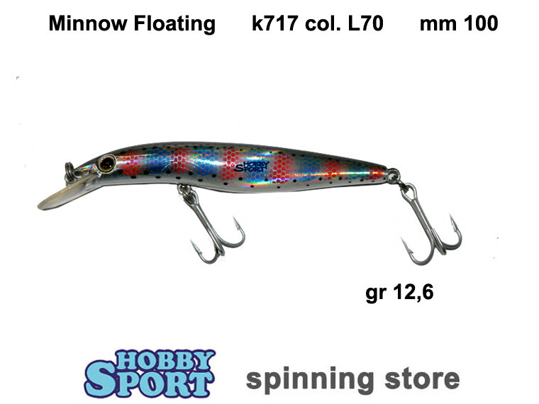 MINNOW FLOATING K717 TEIKO COL L70 RAINBOW TROUT SPINNING TROTA LAGO FIUME