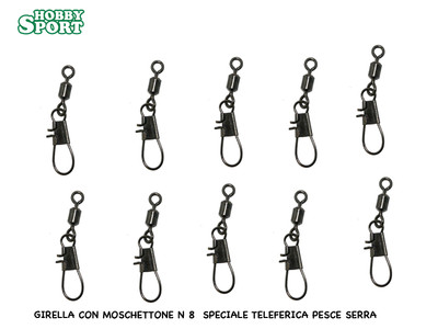 GIRELLA ROLLING CON MOSCHETTONE MIS 8  PER PESCE SERRA TELEFERICA
