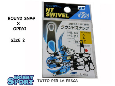 MOSCHETTONI ROUND SNAP SIZE 2 NT SWIVEL PER OPPAI TATAKI FISHING CONF. 15 PZ