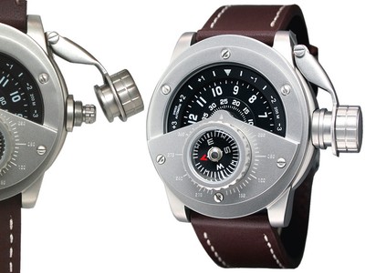 Pre-owned Xxl-retrowerk German Diver Automatic Swiss Eta2824 Compass R-012 In Silver