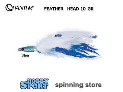 QUANTUM FEATHER HEAD GR 10 COLORE BLUE PESCA  PICCOLA TRAINA