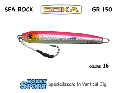 VERTICAL JIG SEA ROCK SEIKA 150 GR COL SJ 16 PINK CON ASSIST HOOK 4516516