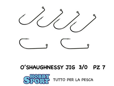 AMO O'SHAUGHNESSY JIG GAMBO LUNGO SIZE 3/0 KAPTURA 7953400/3 SPINNING BLACK BASS
