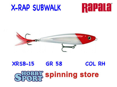 RAPALA XRAP SUBWALK XRSB-15 COL. RH RED HEAD WALKING THE  DOG 58 GR SPINNING