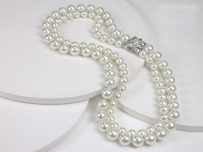 925 Silber Orquidea Collier mit Mallorca-Perlen, 45 cm Hochzeit(43019)