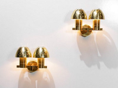 Paire d’appliques suédoises Hans Agne Jakobsson modèle V350/2. Design Scandinave