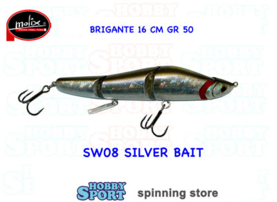 MOLIX BRIGANTE 160 SINKING  COL. SW 08  SILVER BAIT 50 gr  SPINNING MARE LUCCIO