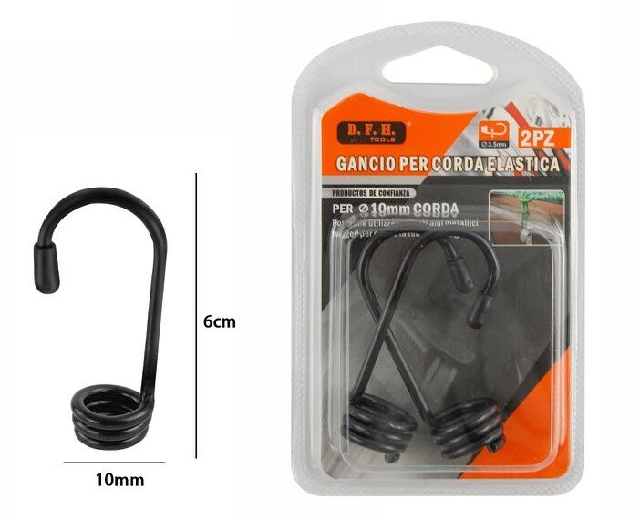 Set 2 Pezzi Gancio Per Corda Elastica 10mm dfh