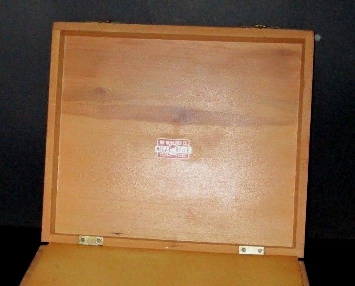 Vintage Nega - File  ~ Wooden Slide Storage  Box