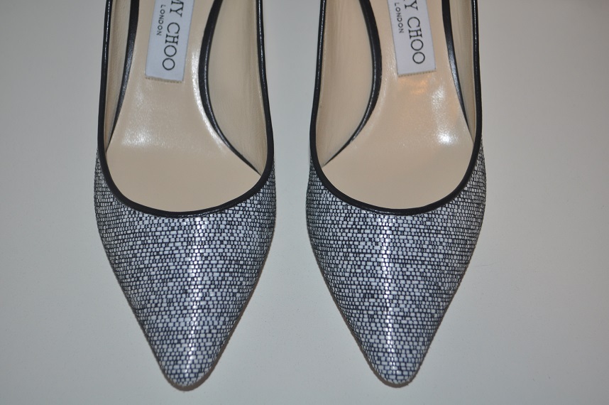 Pre-owned Jimmy Choo Romy Pointy Toe Pump Heel Shoes Chalk Graphic Woven Raffia 36.5 - 6 In White