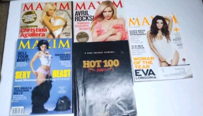 MAXIM 5 ISSUES 07-08,14 Christina Aguilera Sarah Silverman Eva Longoria Avril...