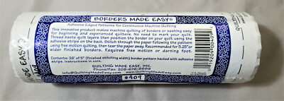 Borders Made Easy #409 Stipples Machine Quilting 26'X5'' Adhesive Edged Pattern