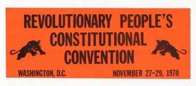 Black Panther Party 1970 Original Washington Convention Handbill Huey J7090