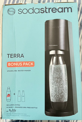 SodaStream Terra Sparkling Water Maker Bundle with CO2, 2 Bottles and 2 bubly
