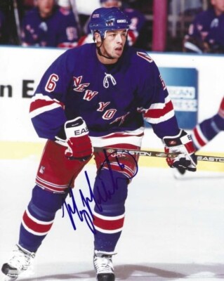 Signed  8x10 Manny Malhotra New York Rangers Autographed Photo - COA