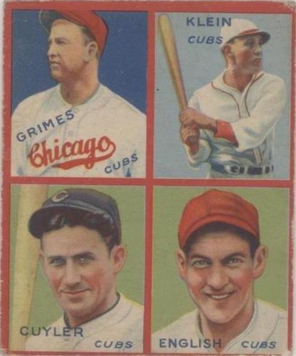 1935 Goudey 4-in-1 - Burleigh Grimes Chuck Klein Kiki Cuyler #1F