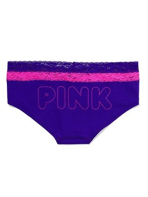 Victoria39s Secret PINK  Purple amp Pink Lace Trim Hipster Pantie  S
