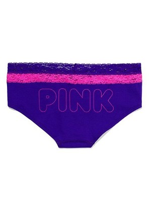 Victoria39s Secret PINK  Purple amp Pink Lace Trim Hipster Pantie  S