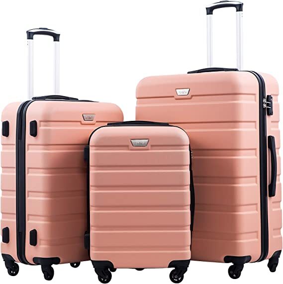 3 Piece Set Suitcase Spinner Hardshell Lightweight Tsa Lock