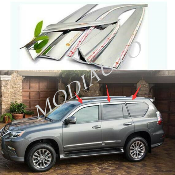 abs Chrome fits 20102020 Lexus GX460 Window Sun Deflector Visor Rain