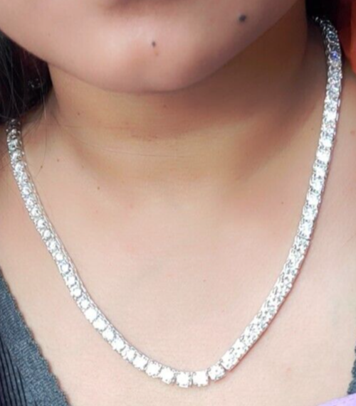 RARE 5mm, 22 inches Diamond Tennis Necklace, Great Sparkle