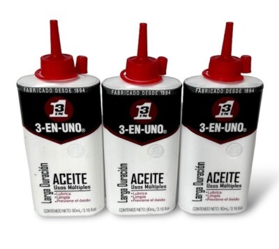 3 IN ONE Multi purpose Oil Long Lasting Lubricant Precision Drip 3oz ( 3 Pack )