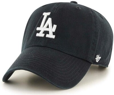 MLB Los Angeles Dodgers ('47 Brand) Clean Up Dad Hat Adjustable Strap B/W