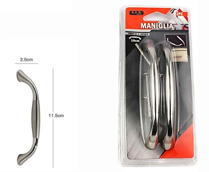 Coppia Maniglie 115mm 2 Manigliette Ante Mobili Casa Arredamento dfh